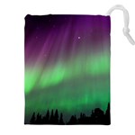 Northern Lights Green Aurora Borealis Drawstring Pouch (5XL) Front