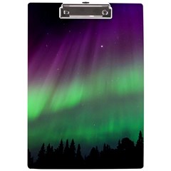 Northern Lights Green Aurora Borealis A4 Acrylic Clipboard by Perong