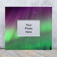 Northern Lights Green Aurora Borealis White Wall Photo Frame 5  X 7  by Perong