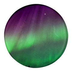 Northern Lights Green Aurora Borealis Round Glass Fridge Magnet (4 Pack) by Perong