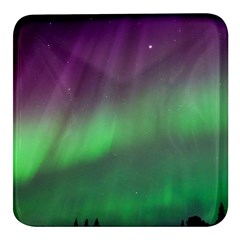 Northern Lights Green Aurora Borealis Square Glass Fridge Magnet (4 Pack) by Perong