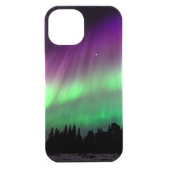 Northern Lights Green Aurora Borealis Iphone 15 Black Uv Print Pc Hardshell Case by Perong