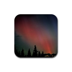 Aurora Borealis Alaska Sky Rubber Square Coaster (4 Pack) by Perong