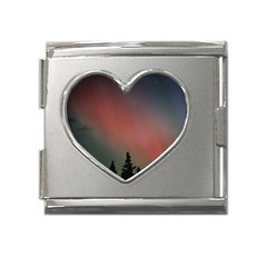 Aurora Borealis Alaska Sky Mega Link Heart Italian Charm (18mm)