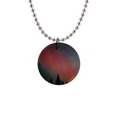 Aurora Borealis Alaska Sky 1  Button Necklace