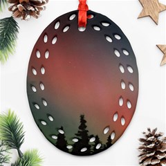 Aurora Borealis Alaska Sky Ornament (oval Filigree)