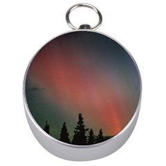 Aurora Borealis Alaska Sky Silver Compasses by Perong