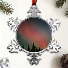 Aurora Borealis Alaska Sky Metal Small Snowflake Ornament by Perong