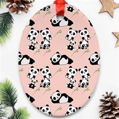 Cute Panda Animal Pattern Ornament (oval)