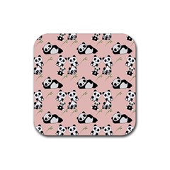 Cute Panda Animal Pattern Rubber Coaster (square) by Perong