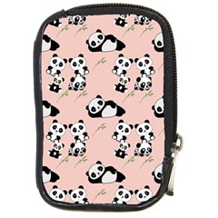 Cute Panda Animal Pattern Compact Camera Leather Case by Perong