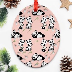 Cute Panda Animal Pattern Ornament (oval Filigree)