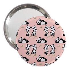 Cute Panda Animal Pattern 3  Handbag Mirrors by Perong