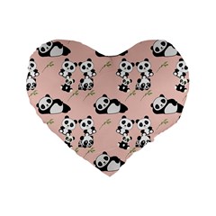 Cute Panda Animal Pattern Standard 16  Premium Heart Shape Cushions by Perong