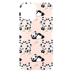 Cute Panda Animal Pattern Iphone 15 Black Uv Print Pc Hardshell Case by Perong