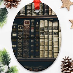 Antique Vintage Old Book Ornament (oval)