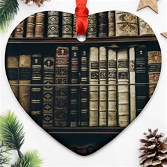 Antique Vintage Old Book Ornament (heart)