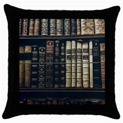 Antique Vintage Old Book Throw Pillow Case (black) by Perong