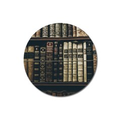 Antique Vintage Old Book Magnet 3  (round) by Perong