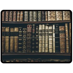 Antique Vintage Old Book Fleece Blanket (large)