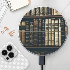 Antique Vintage Old Book Wireless Fast Charger(white) by Perong