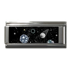 Glittering Planets Space Galaxy Glitter Black Superlink Italian Charm (9mm) by Perong