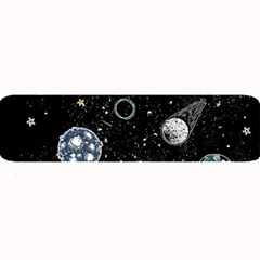 Glittering Planets Space Galaxy Glitter Black Large Bar Mat by Perong