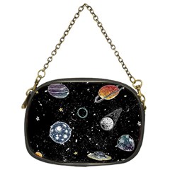 Glittering Planets Space Galaxy Glitter Black Chain Purse (one Side) by Perong