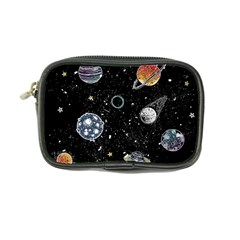 Glittering Planets Space Galaxy Glitter Black Coin Purse