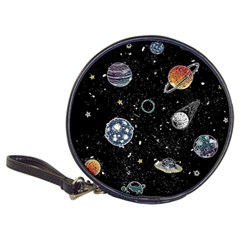 Glittering Planets Space Galaxy Glitter Black Classic 20-cd Wallets by Perong