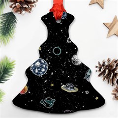 Glittering Planets Space Galaxy Glitter Black Christmas Tree Ornament (two Sides)