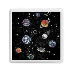 Glittering Planets Space Galaxy Glitter Black Memory Card Reader (square) by Perong