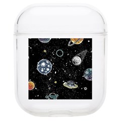 Glittering Planets Space Galaxy Glitter Black Soft Tpu Airpods 1/2 Case by Perong