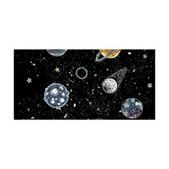 Glittering Planets Space Galaxy Glitter Black Yoga Headband by Perong