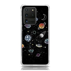 Glittering Planets Space Galaxy Glitter Black Samsung Galaxy S20 Ultra 6 9 Inch Tpu Uv Case by Perong