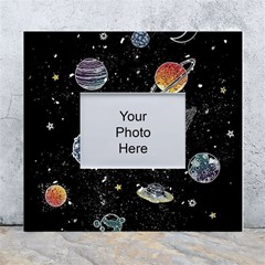 Glittering Planets Space Galaxy Glitter Black White Wall Photo Frame 5  X 7  by Perong