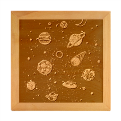 Glittering Planets Space Galaxy Glitter Black Wood Photo Frame Cube by Perong