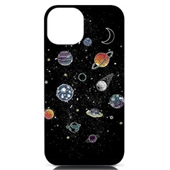 Glittering Planets Space Galaxy Glitter Black Iphone 14 Black Uv Print Case by Perong