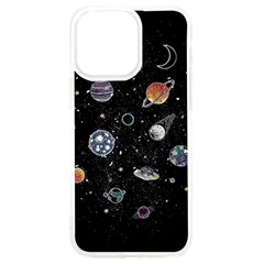 Glittering Planets Space Galaxy Glitter Black Iphone 15 Pro Max Tpu Uv Print Case by Perong