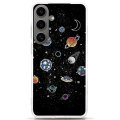 Glittering Planets Space Galaxy Glitter Black Samsung Galaxy S24 Ultra 6 9 Inch Tpu Uv Case by Perong