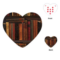 Old Books Vintage Office Antique Library Playing Cards Single Design (heart)