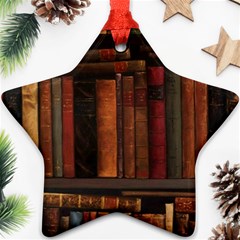 Old Books Vintage Office Antique Library Star Ornament (two Sides) by Perong