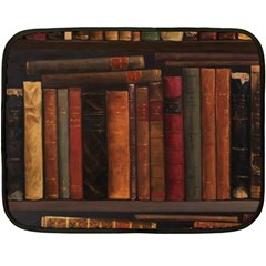 Old Books Vintage Office Antique Library Two Sides Fleece Blanket (mini) by Perong