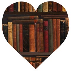 Old Books Vintage Office Antique Library Wooden Puzzle Heart by Perong