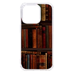 Old Books Vintage Office Antique Library Iphone 14 Pro Tpu Uv Print Case by Perong