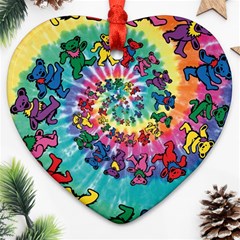 Tie Dye Grateful Dead Bears Ornament (heart)