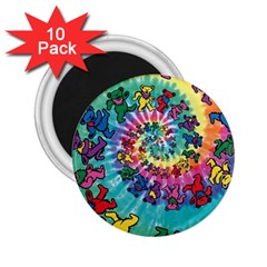 Tie Dye Grateful Dead Bears 2 25  Magnets (10 Pack)  by Perong