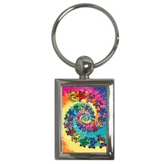 Tie Dye Grateful Dead Bears Key Chain (rectangle) by Perong