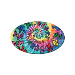 Tie Dye Grateful Dead Bears Sticker Oval (100 Pack) by Perong