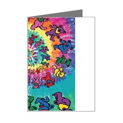 Tie Dye Grateful Dead Bears Mini Greeting Card by Perong